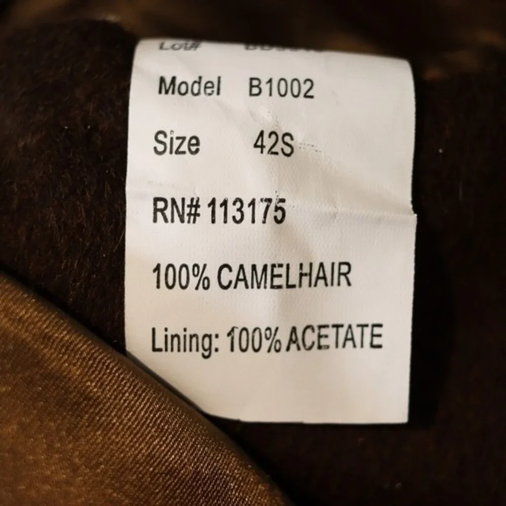Bill Blass Brown 100% Camel Hair Blazer Jacket 42S